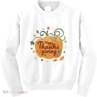 Happy Thanksgiving Holiday Pumpkin Autumn Kids Sweatshirt thumb 0