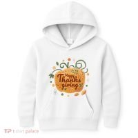 Happy Thanksgiving Holiday Pumpkin Autumn Kids Hoodie thumb 0