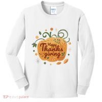 Happy Thanksgiving Holiday Pumpkin Autumn Kids Long Sleeve Shirt thumb 0