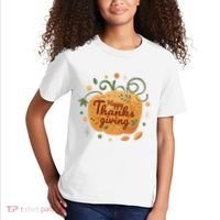 Happy Thanksgiving Holiday Pumpkin Autumn Kids T-Shirt thumb 2