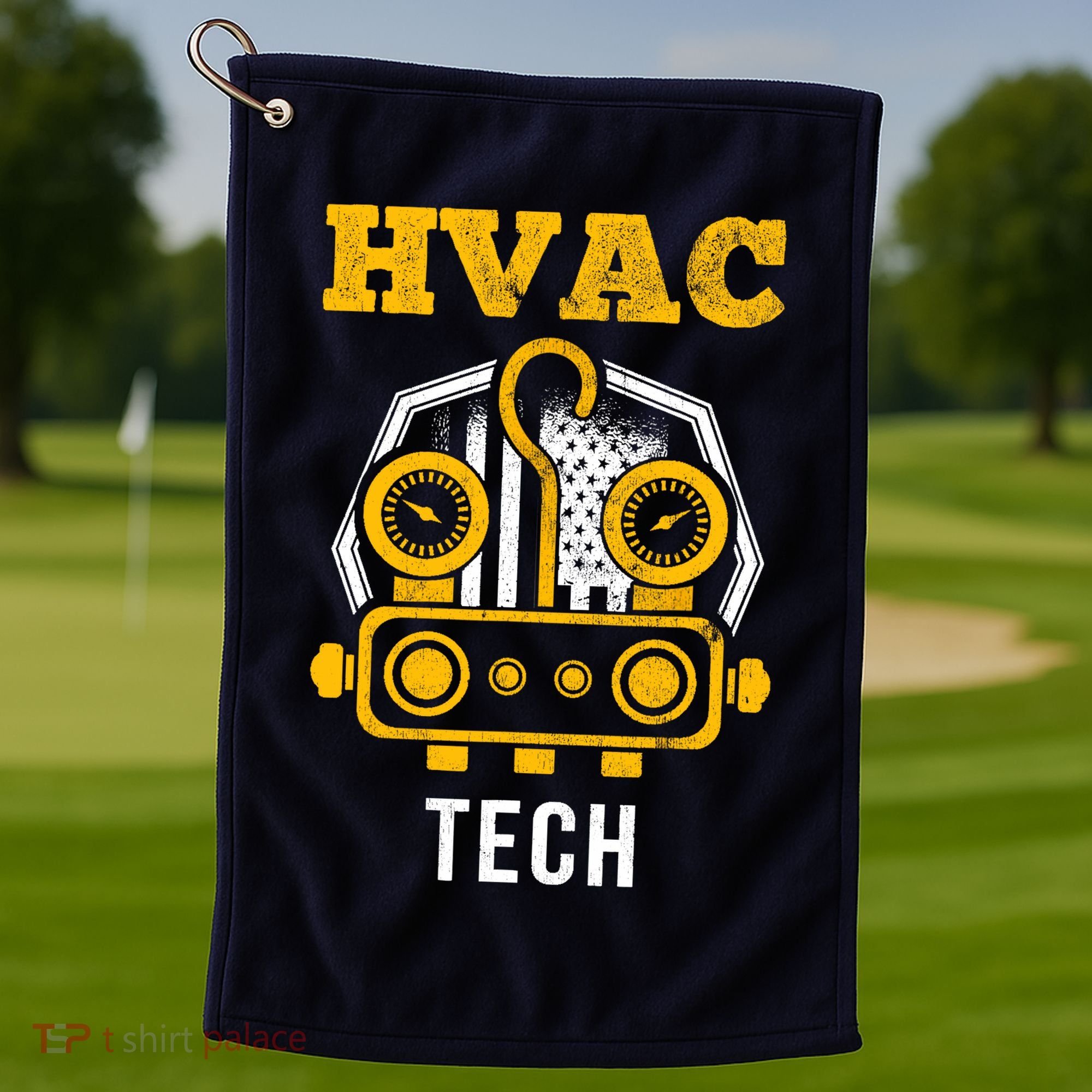 Hvac Tech Hvac Technician Ac Repairman Ac Installer Golf Towel