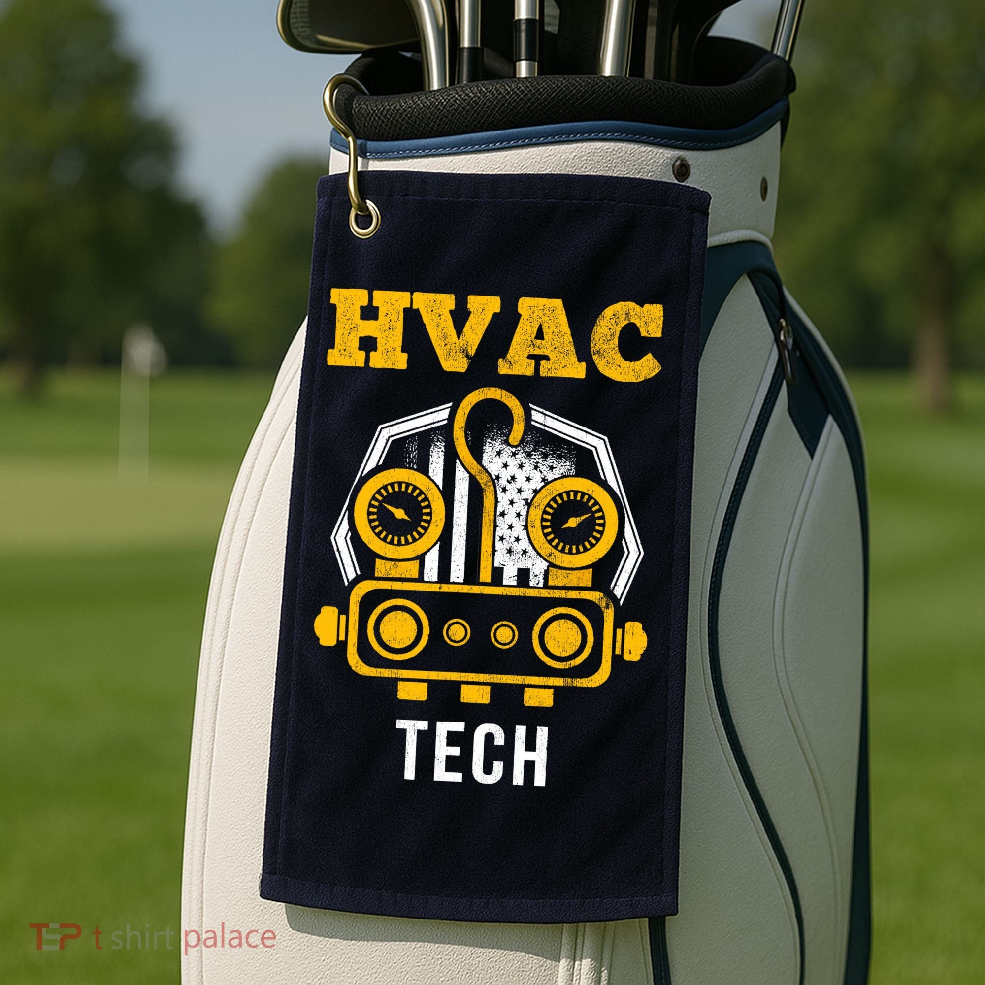 Hvac Tech Hvac Technician Ac Repairman Ac Installer Golf Towel