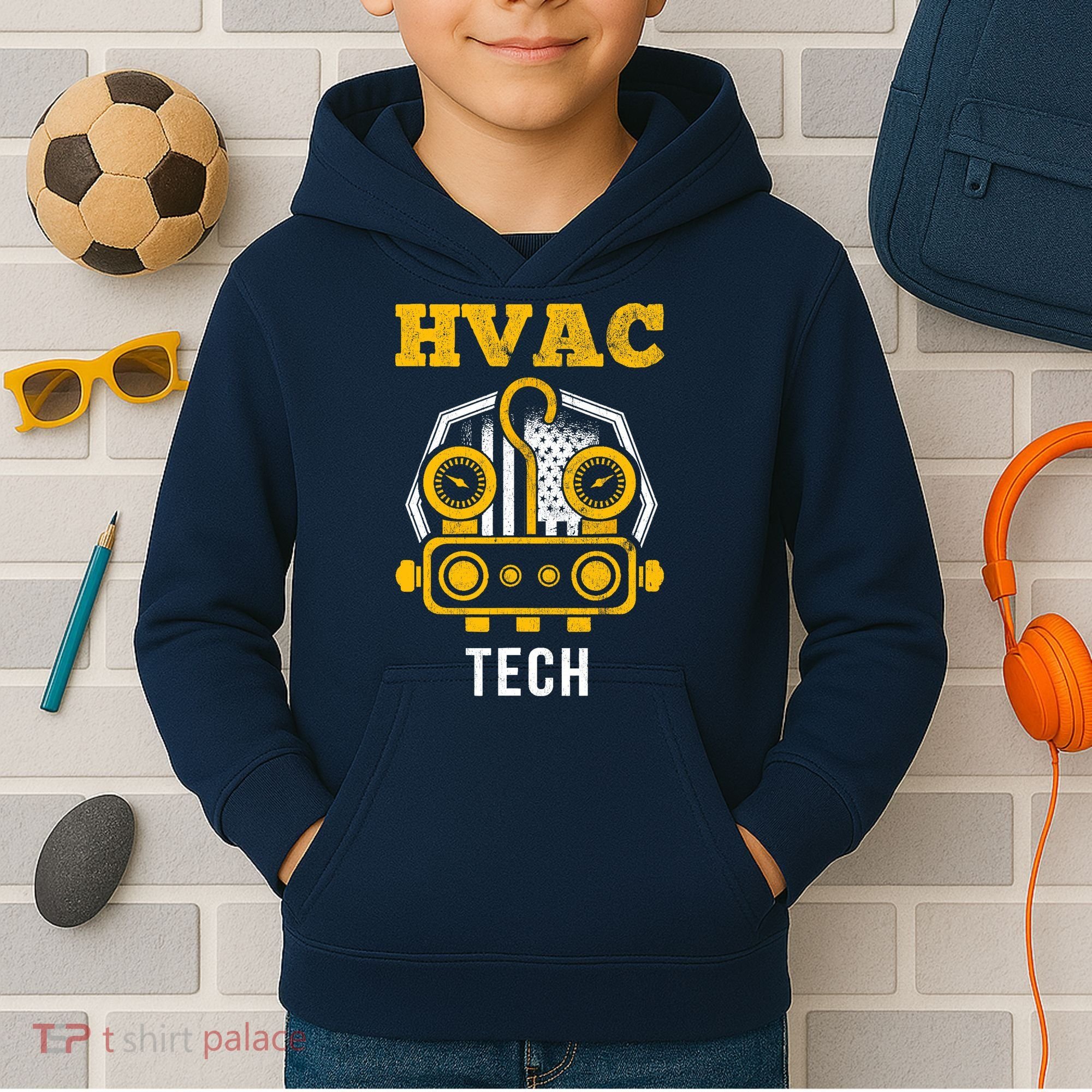 Hvac Tech Hvac Technician Ac Repairman Ac Installer Kids Hoodie