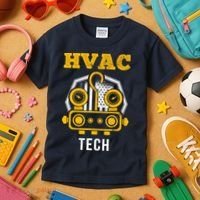 Hvac Tech Hvac Technician Ac Repairman Ac Installer Kids T-Shirt thumb 3