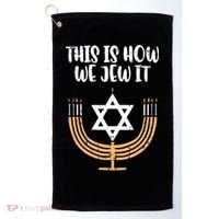 Hanukkah This How We Jew It Chanukah Menorah Golf Towel thumb 0
