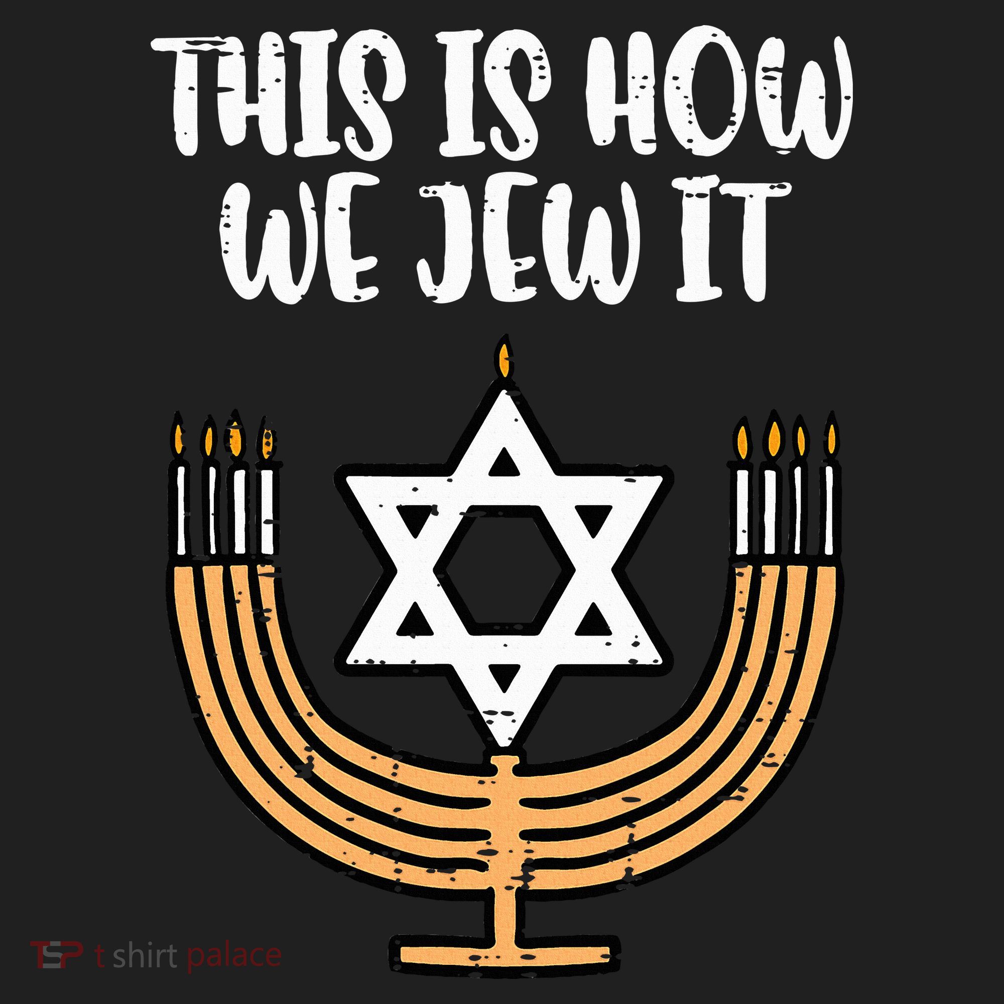 Hanukkah This How We Jew It Chanukah Menorah Golf Towel