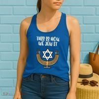 Hanukkah This How We Jew It Chanukah Menorah Women's Tank Top thumb 2