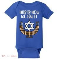 Hanukkah This How We Jew It Chanukah Menorah Baby Bodysuit thumb 0
