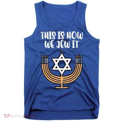 Hanukkah This How We Jew It Chanukah Menorah Tank Top