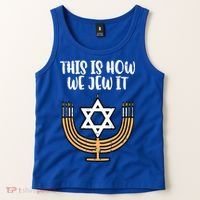 Hanukkah This How We Jew It Chanukah Menorah Tank Top thumb 2