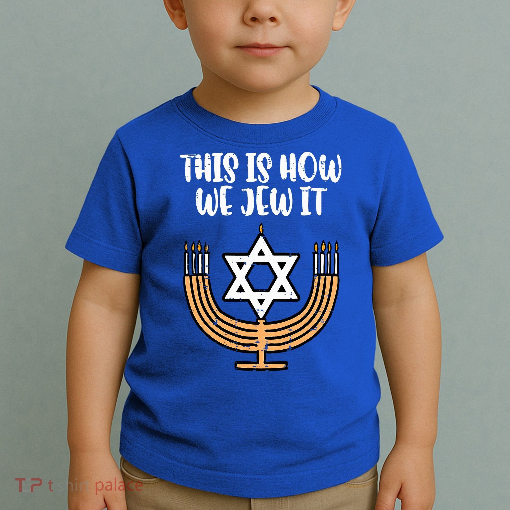 Hanukkah This How We Jew It Chanukah Menorah Toddler T-Shirt