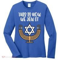 Hanukkah This How We Jew It Chanukah Menorah Women's Long Sleeve Shirt thumb 0