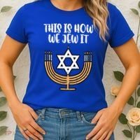 Hanukkah This How We Jew It Chanukah Menorah Women's T-Shirt thumb 2