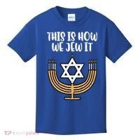 Hanukkah This How We Jew It Chanukah Menorah Kids T-Shirt thumb 0