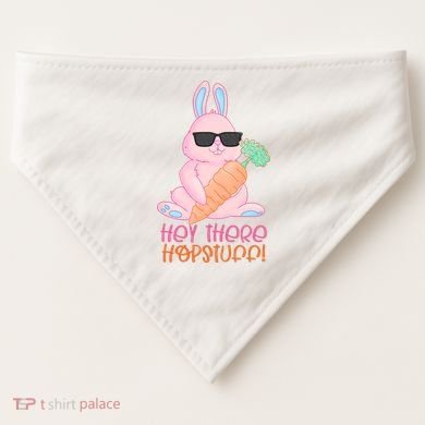 Hey There Hop Stuff Cute Bunny USA-Made Doggie Bandana