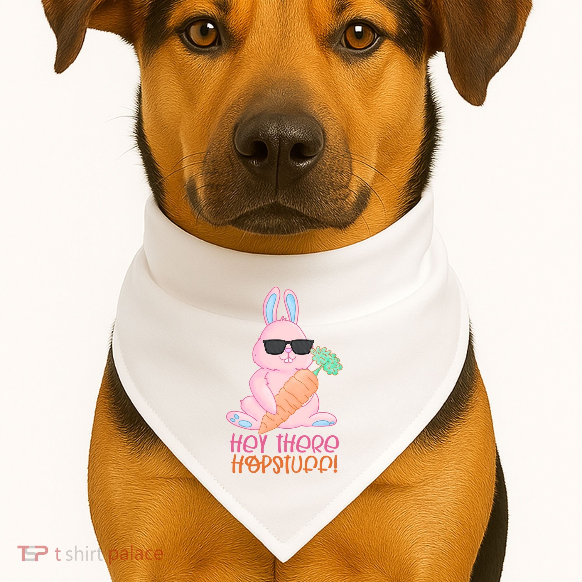 Hey There Hop Stuff Cute Bunny USA-Made Doggie Bandana