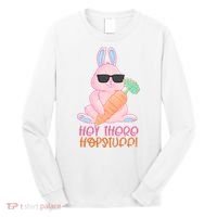 Hey There Hop Stuff Cute Bunny Long Sleeve Shirt thumb 0