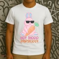 Hey There Hop Stuff Cute Bunny T-Shirt thumb 3