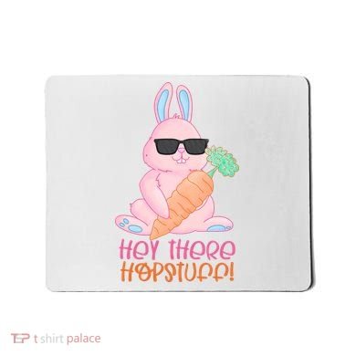 Hey There Hop Stuff Cute Bunny Mousepad