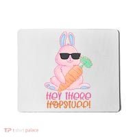 Hey There Hop Stuff Cute Bunny Mousepad thumb 0