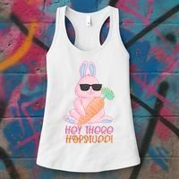 Hey There Hop Stuff Cute Bunny Women's Tank Top thumb 3