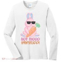 Hey There Hop Stuff Cute Bunny Women's Long Sleeve Shirt thumb 0