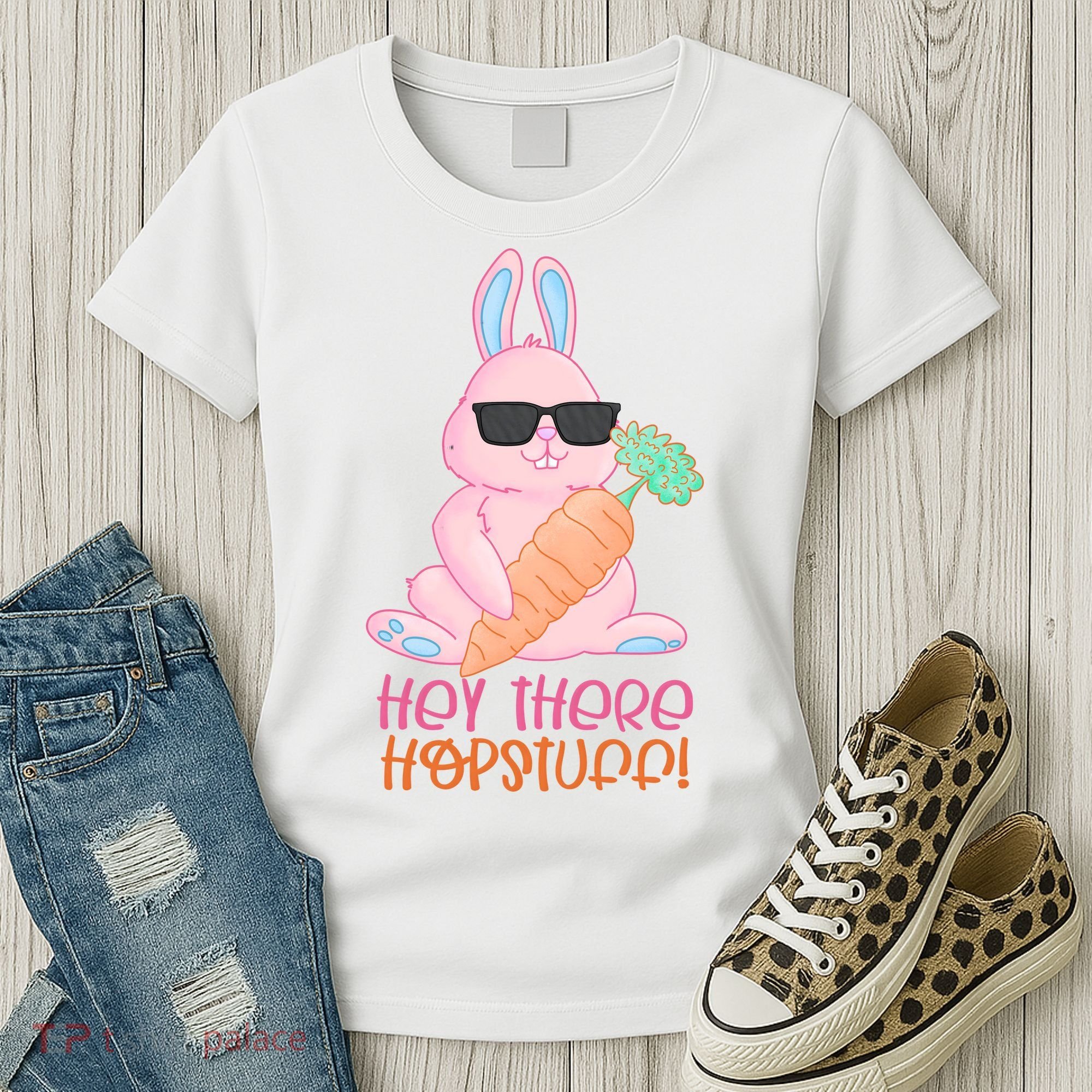 Hey There Hop Stuff Cute Bunny Women's T-Shirt