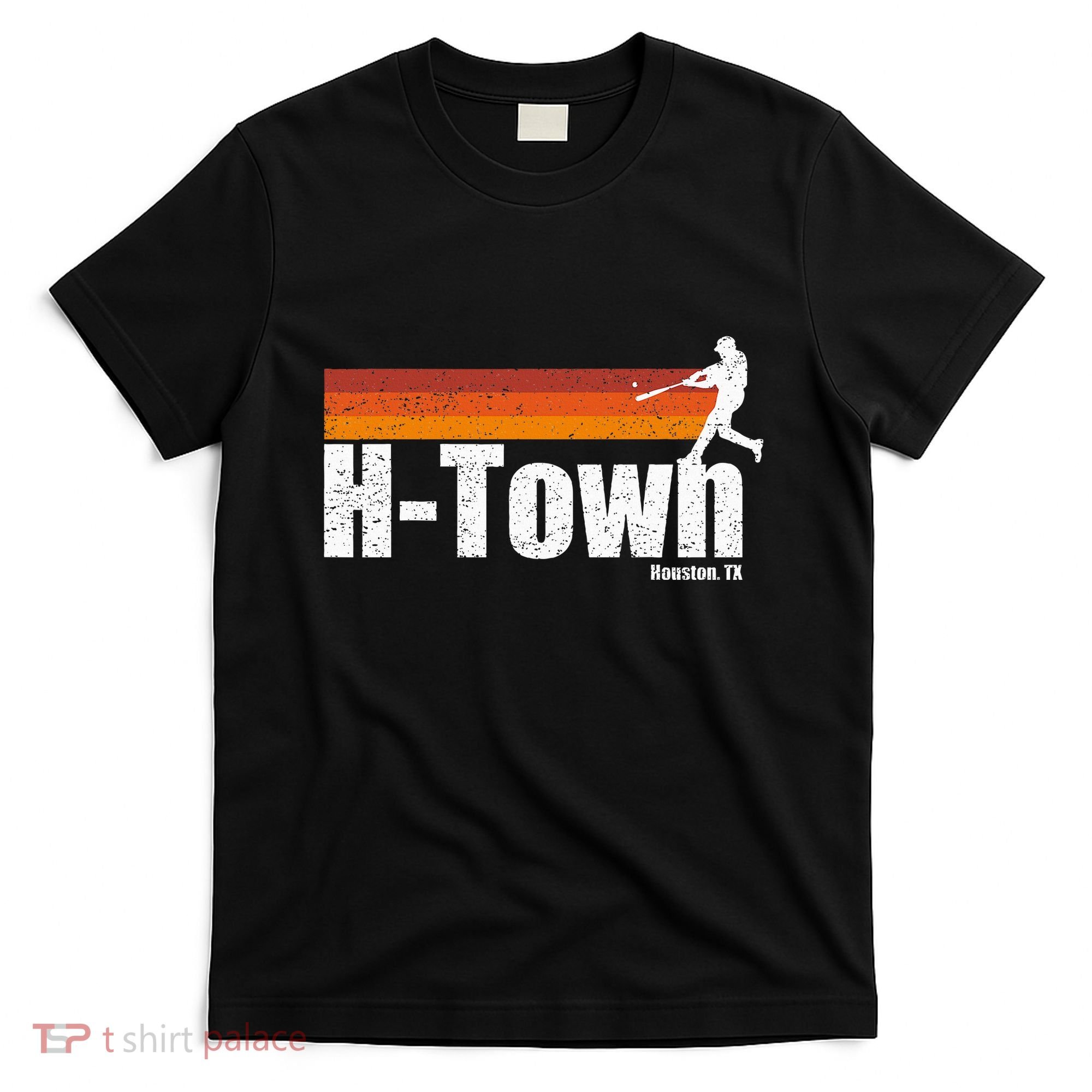 H Town Houston City Texas Baseball Vintage Stripes T-Shirt