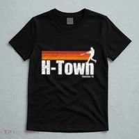 H Town Houston City Texas Baseball Vintage Stripes T-Shirt thumb 5