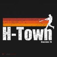 H Town Houston City Texas Baseball Vintage Stripes T-Shirt thumb 7