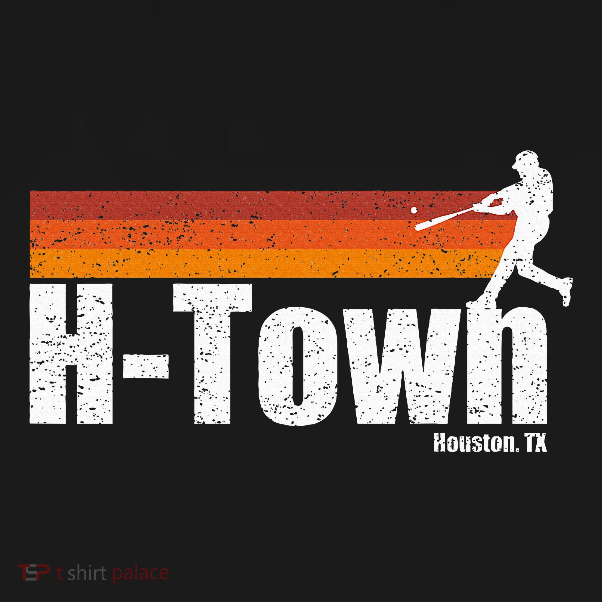 H Town Houston City Texas Baseball Vintage Stripes T-Shirt