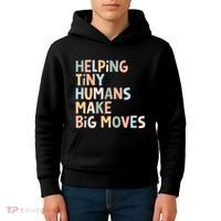 Helping Tiny Humans Make Big Moves Kids Hoodie thumb 4