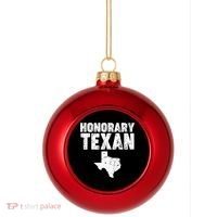 Honorary Texan Plastic Christmas Ball Ornament thumb 0