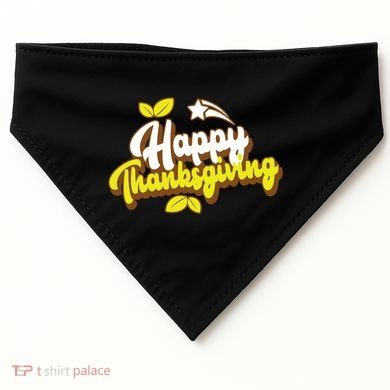Happy Thanksgiving Holiday Cute USA-Made Doggie Bandana