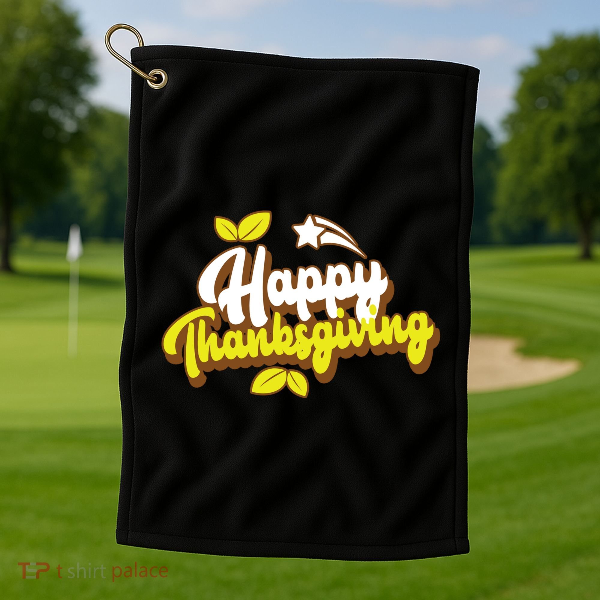 Happy Thanksgiving Holiday Cute Golf Towel