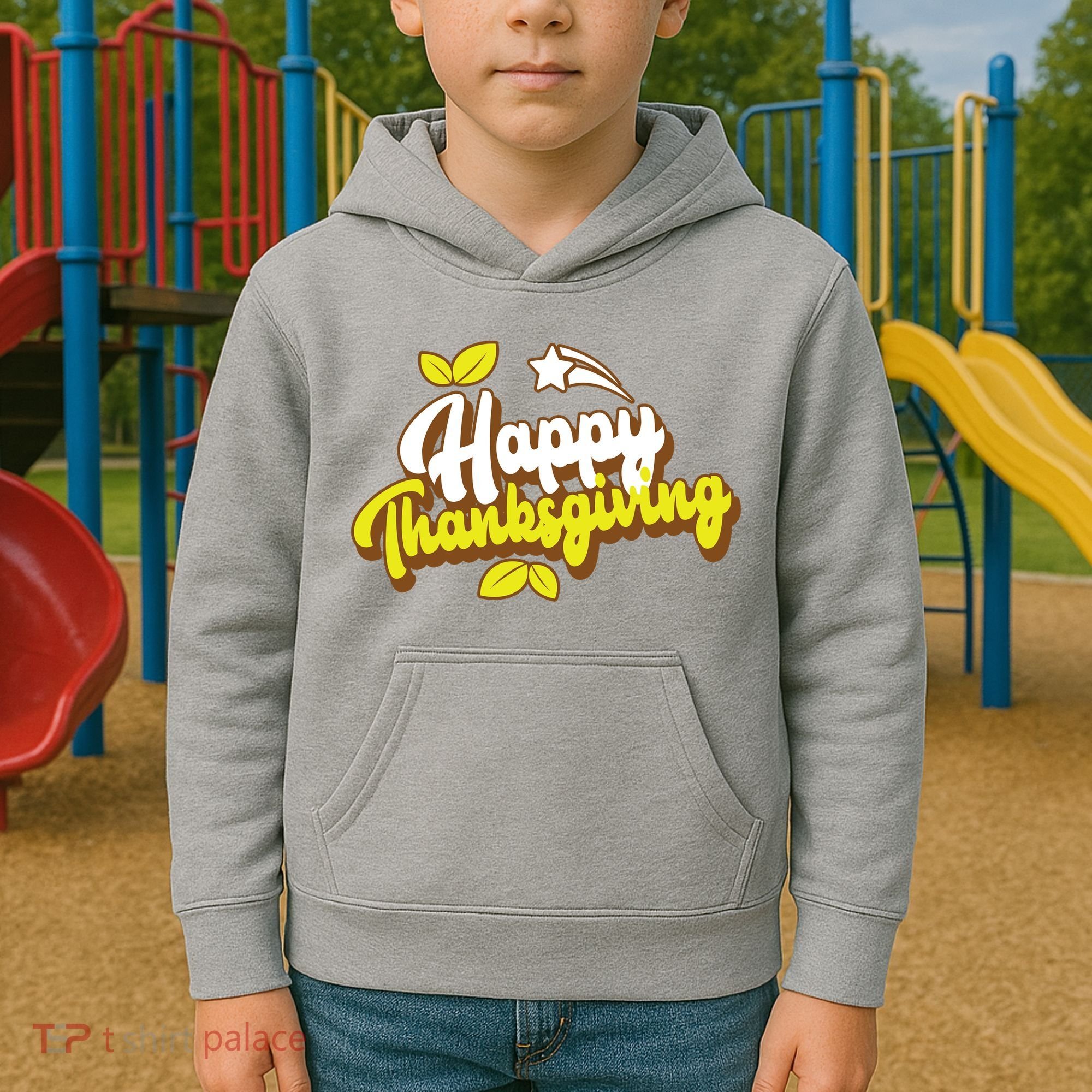 Happy Thanksgiving Holiday Cute Kids Hoodie