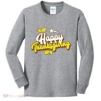 Happy Thanksgiving Holiday Cute Kids Long Sleeve Shirt thumb 0