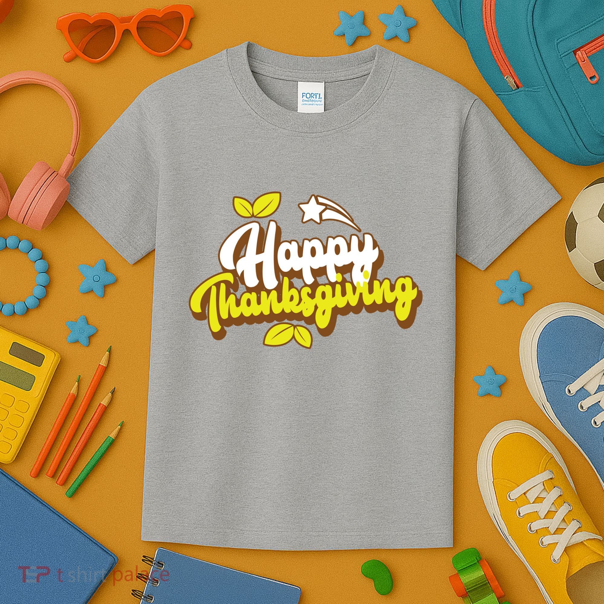 Happy Thanksgiving Holiday Cute Kids T-Shirt