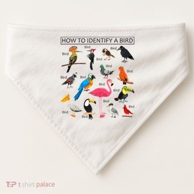 How To Identify A Bird Birds Lover Nature Birdwatcher USA-Made Doggie Bandana