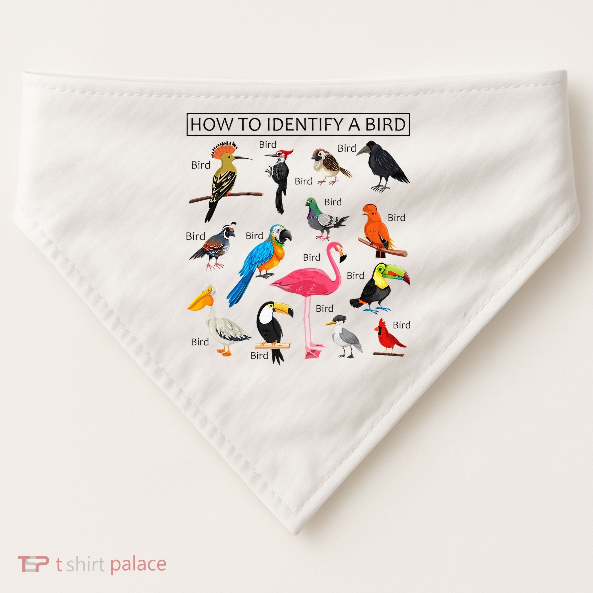 How To Identify A Bird Birds Lover Nature Birdwatcher USA-Made Doggie Bandana