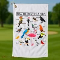 How To Identify A Bird Birds Lover Nature Birdwatcher Golf Towel thumb 1