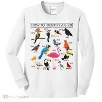 How To Identify A Bird Birds Lover Nature Birdwatcher Kids Long Sleeve Shirt thumb 0