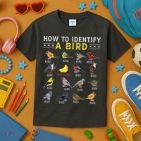 How To Identify A Bird Bird Watcher Bird Lover Kids T-Shirt thumb 3