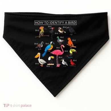 How To Identify A Bird Funny Birds Lover Nature Birdwatcher USA-Made Doggie Bandana