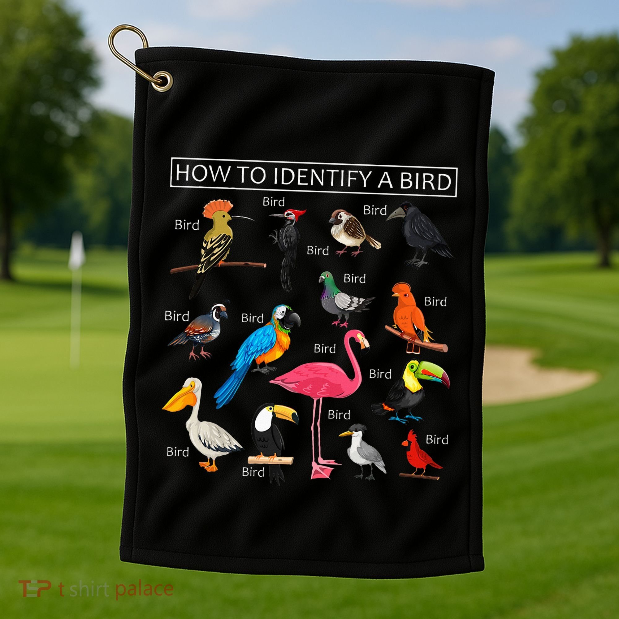 How To Identify A Bird Funny Birds Lover Nature Birdwatcher Golf Towel