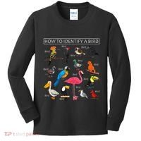How To Identify A Bird Funny Birds Lover Nature Birdwatcher Kids Long Sleeve Shirt thumb 0
