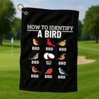 How To Identify A Bird Funny Bird Watching Golf Towel thumb 1