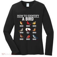 How To Identify A Bird Funny Bird Watching Women's Long Sleeve Shirt thumb 0