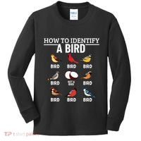 How To Identify A Bird Funny Bird Watching Kids Long Sleeve Shirt thumb 0