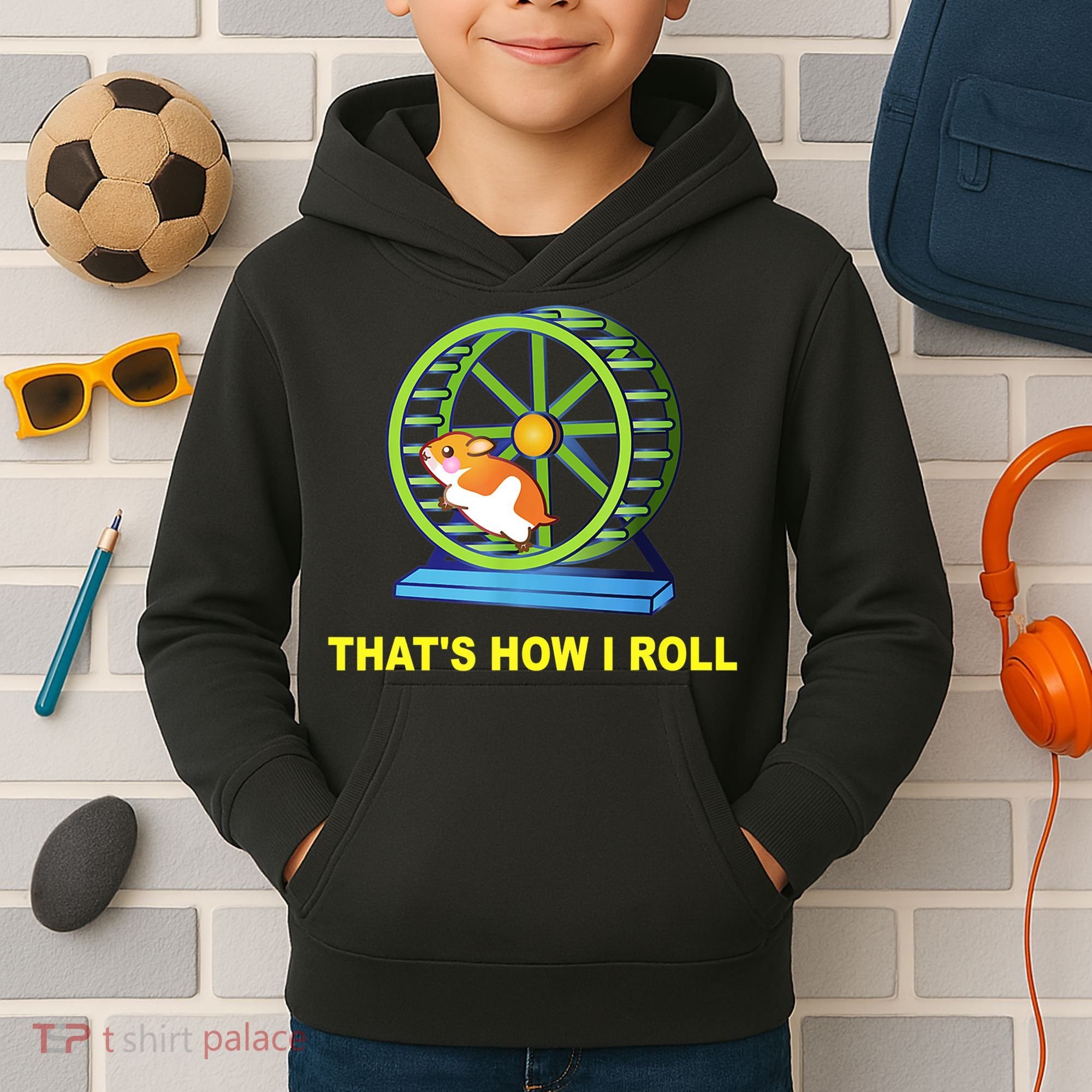 Hamster This Is How I Roll Hamster Wheel Shirt Gift TShirt Kids Hoodie